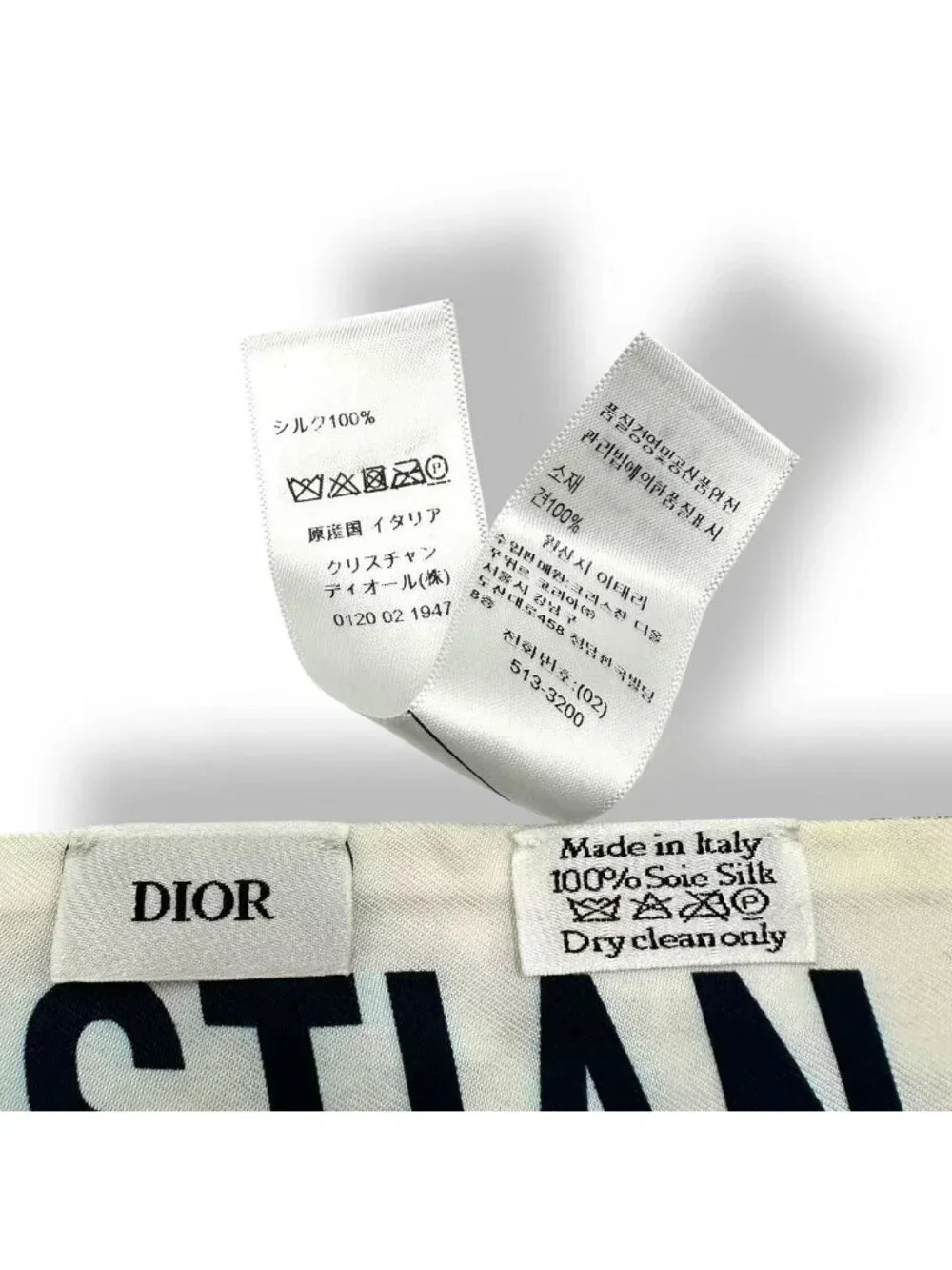 Dior Mitzah Scarf White Silk